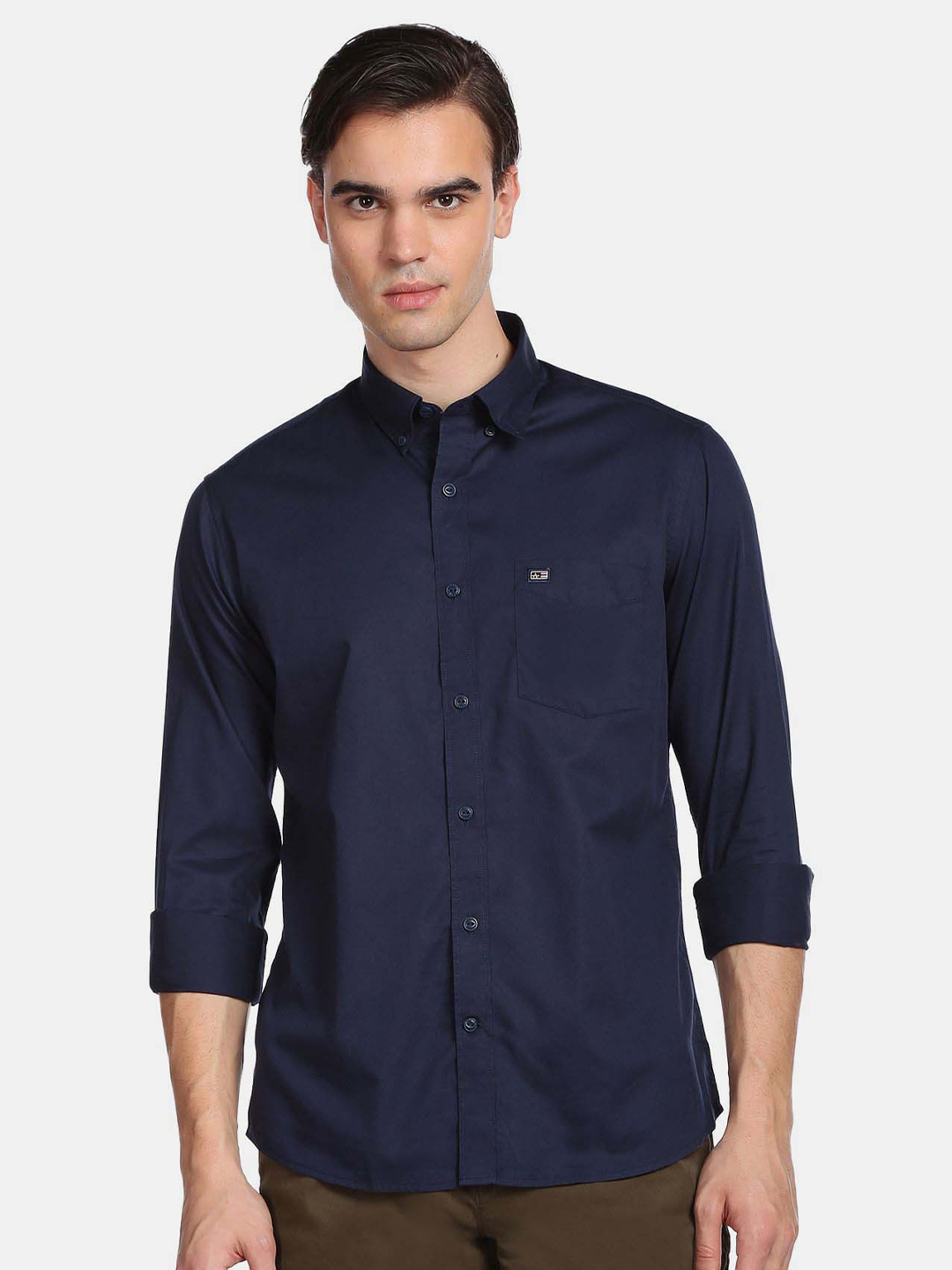 

Arrow Sport Men Slim Fit Casual Pure Cotton Shirt, Navy blue