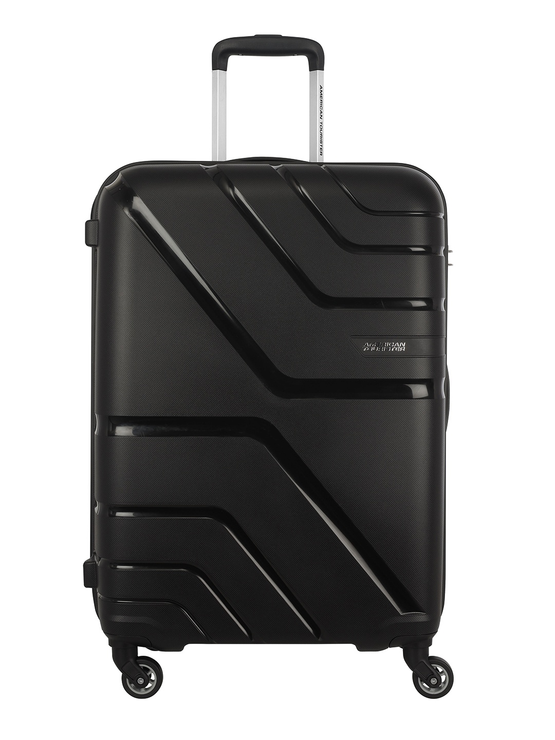 

AMERICAN TOURISTER UPLAND Textured Hard Medium Trolley Suitcase, Black