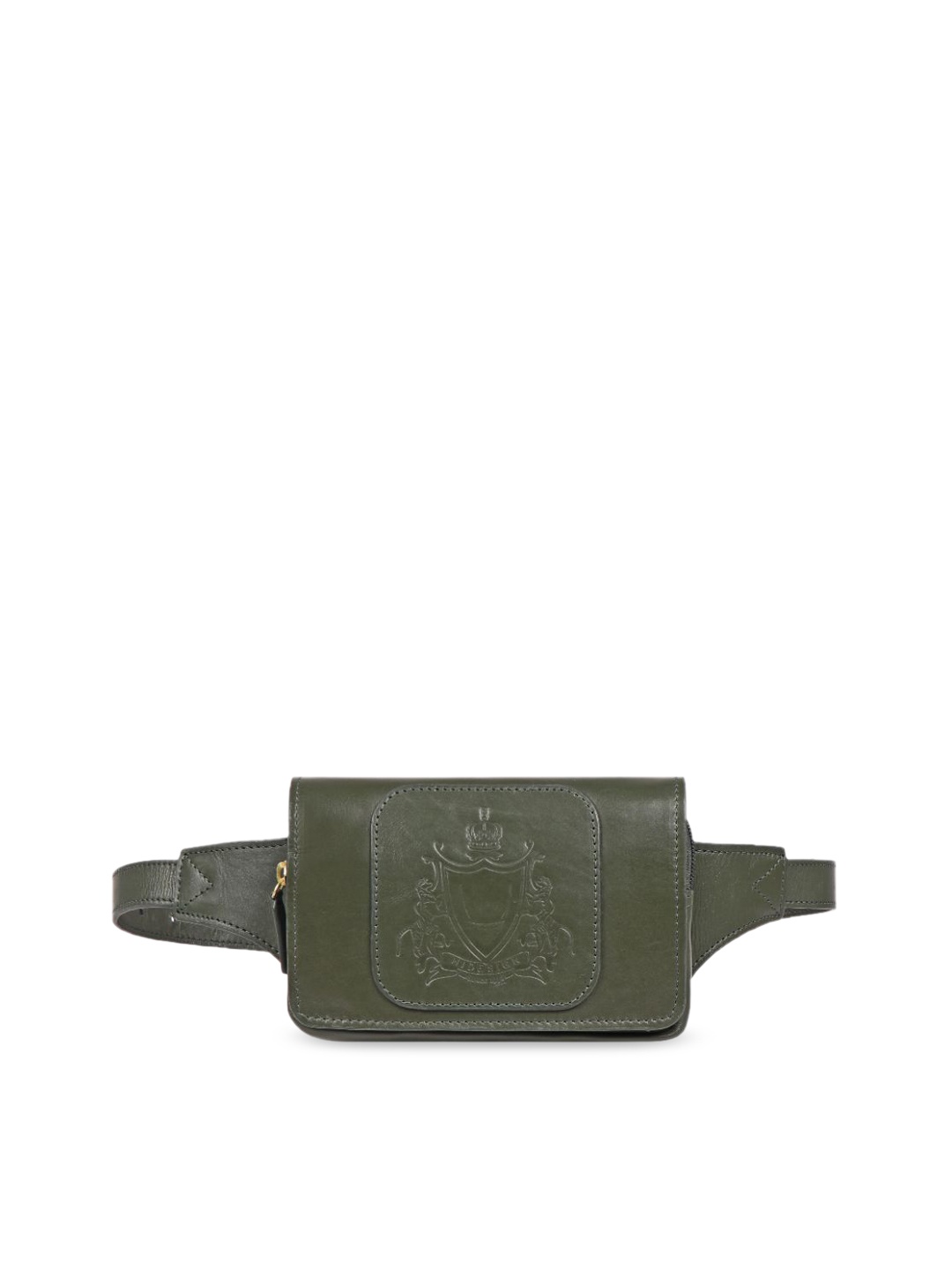 Hidesign Women Leather Waist Pouch, Green