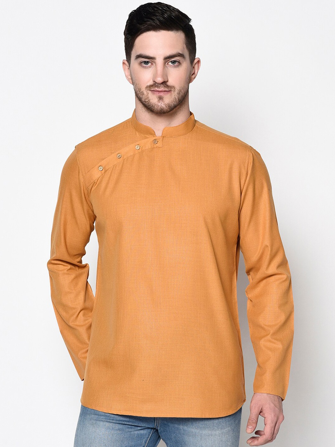 

TABARD Men Pure Cotton Kurti, Yellow