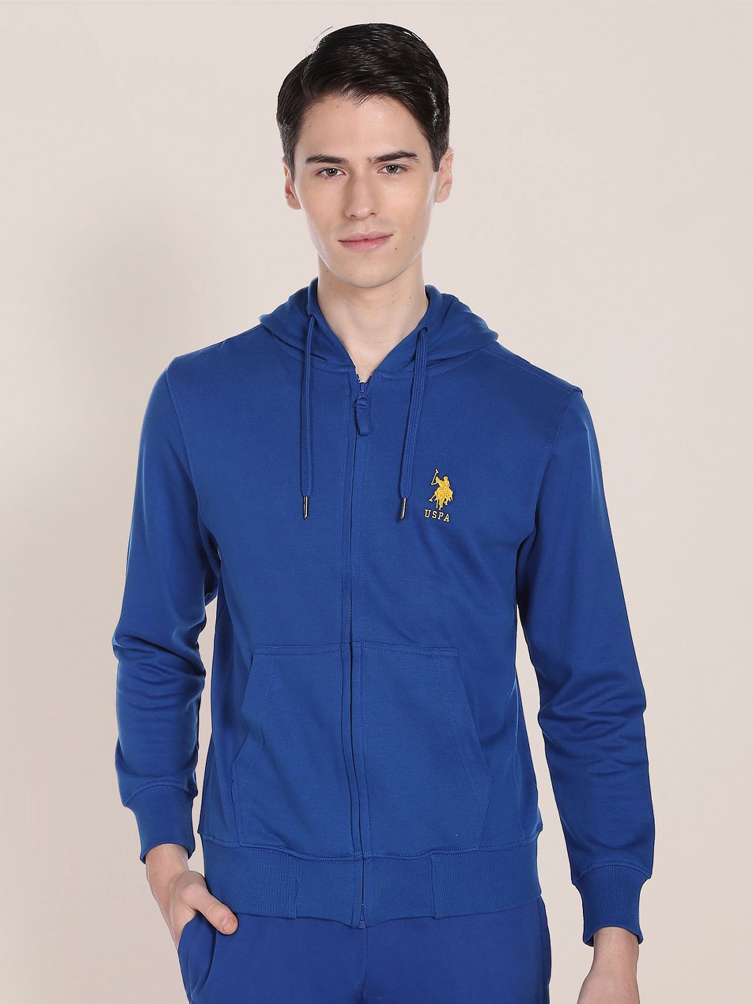 

U.S. Polo Assn. Men Cotton Hooded Sweatshirt, Blue