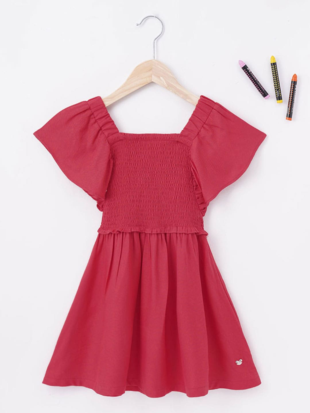 

Ed-a-Mamma Girls Smocked Flared Dress, Pink