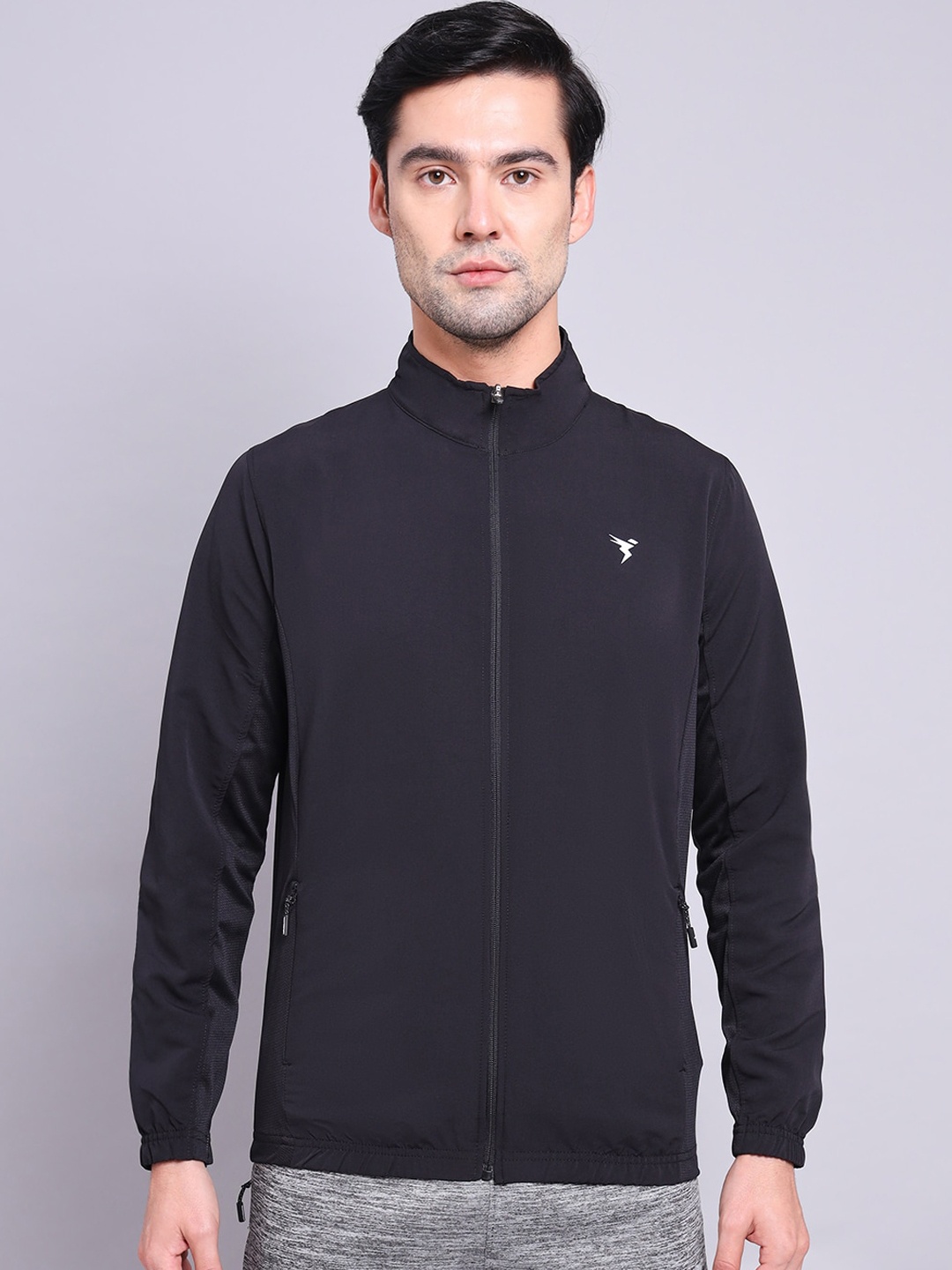 

Technosport Mock Collar Antimicrobial Training Jacket, Black