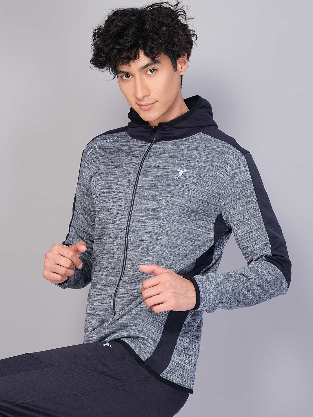 

Technosport Men Colourblocked Lightweight Antimicrobial Sporty Hooded Jacket, Black