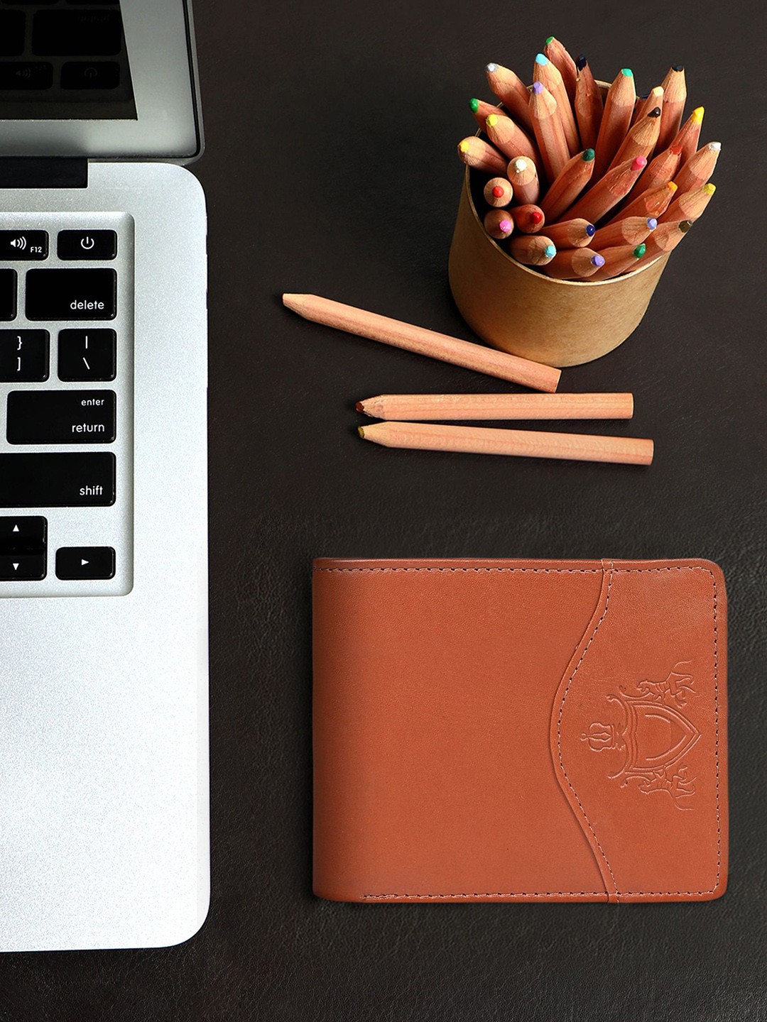 

Hidesign Men Leather Two Fold Wallet, Tan