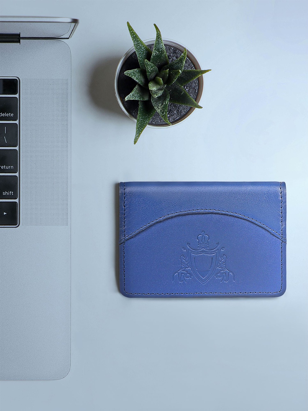 

Hidesign Men Leather Two Fold Wallet, Blue