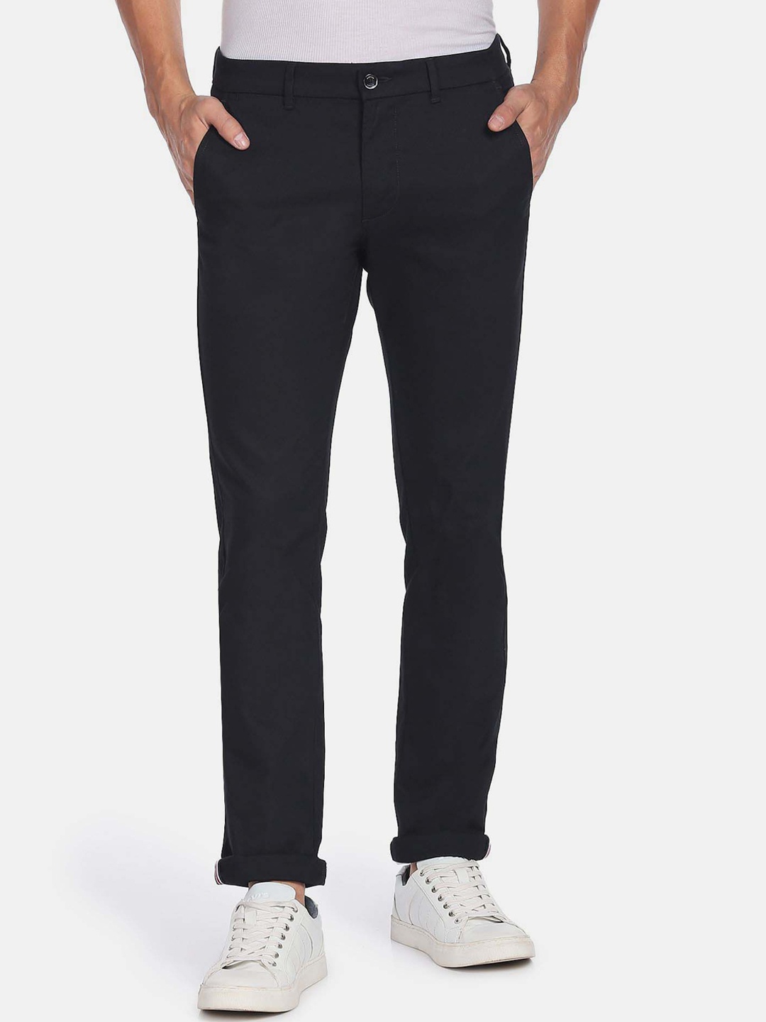 

Arrow Sport Men Autoflex Brandon Slim Fit Trousers, Black