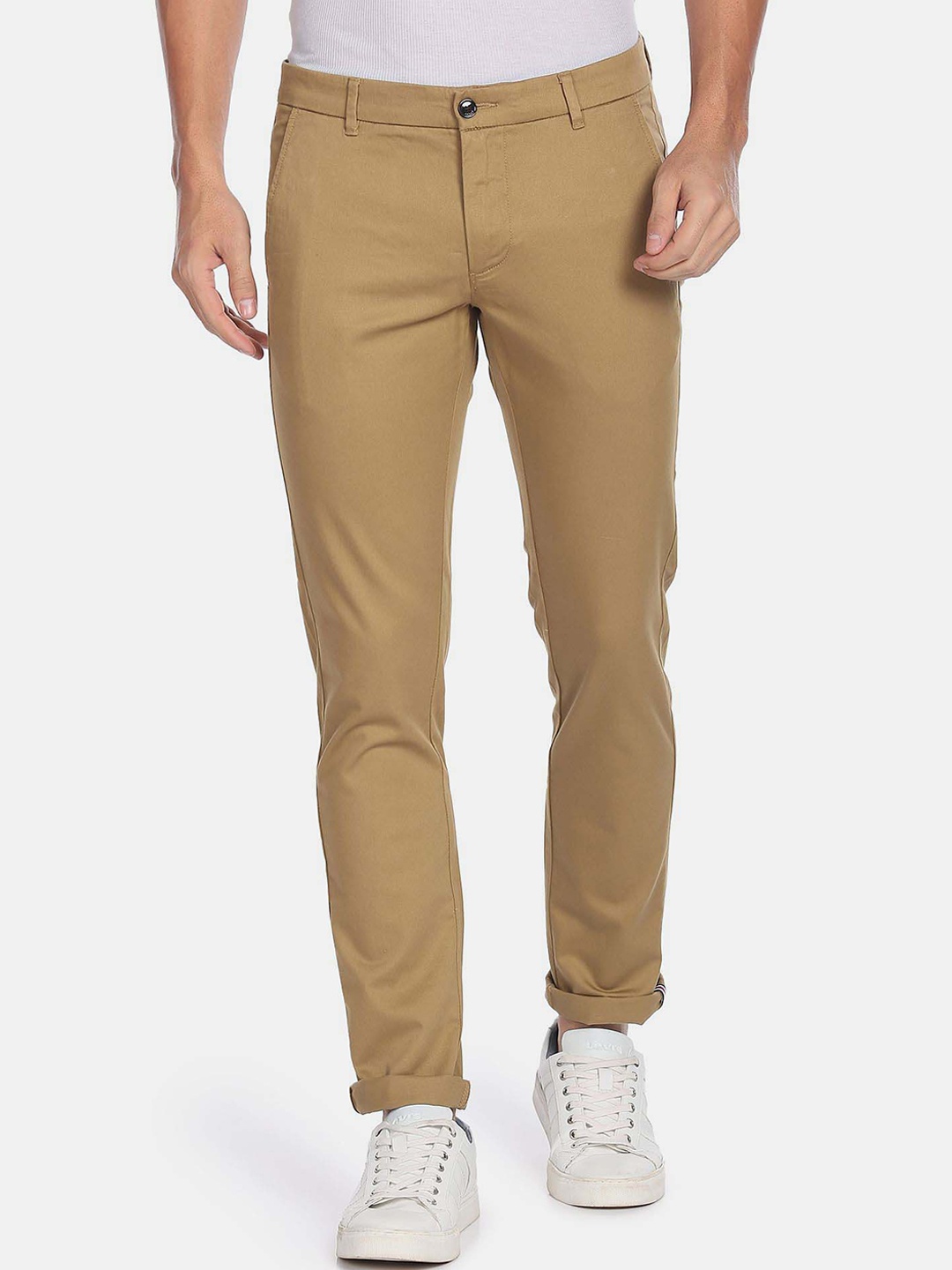 

Arrow Sport Men Brandon Slim Fit Casual Trousers, Brown