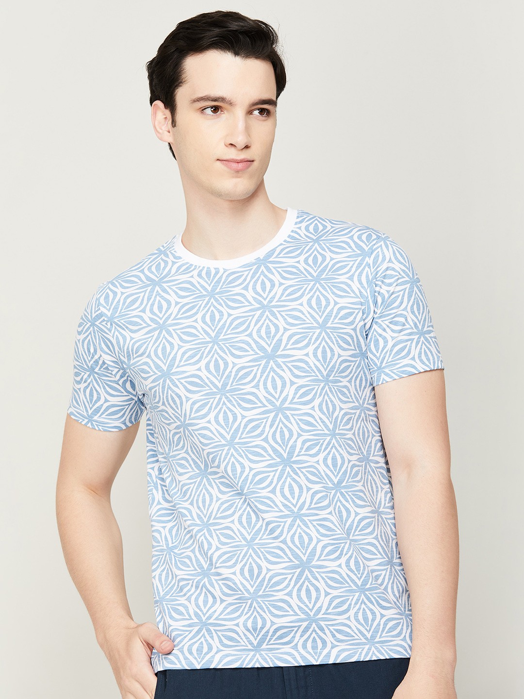 

Melange by Lifestyle Men Floral Printed T-shirt, Blue