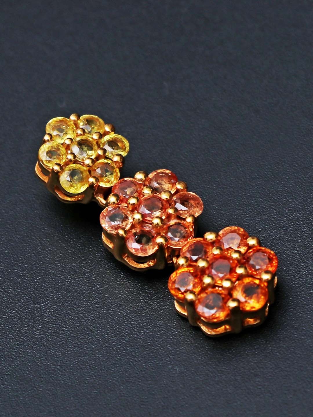 

HIFLYER JEWELS 92.5 Sterling Silver Gold-Plated Stone-Studded Jewellery Set