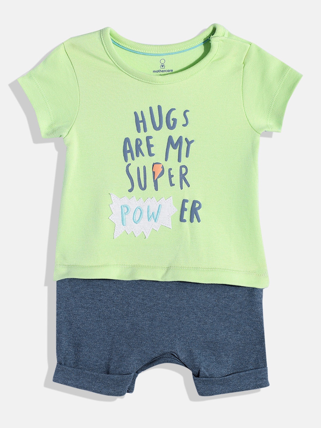 

mothercare Infant Boys Printed Rompers, Green