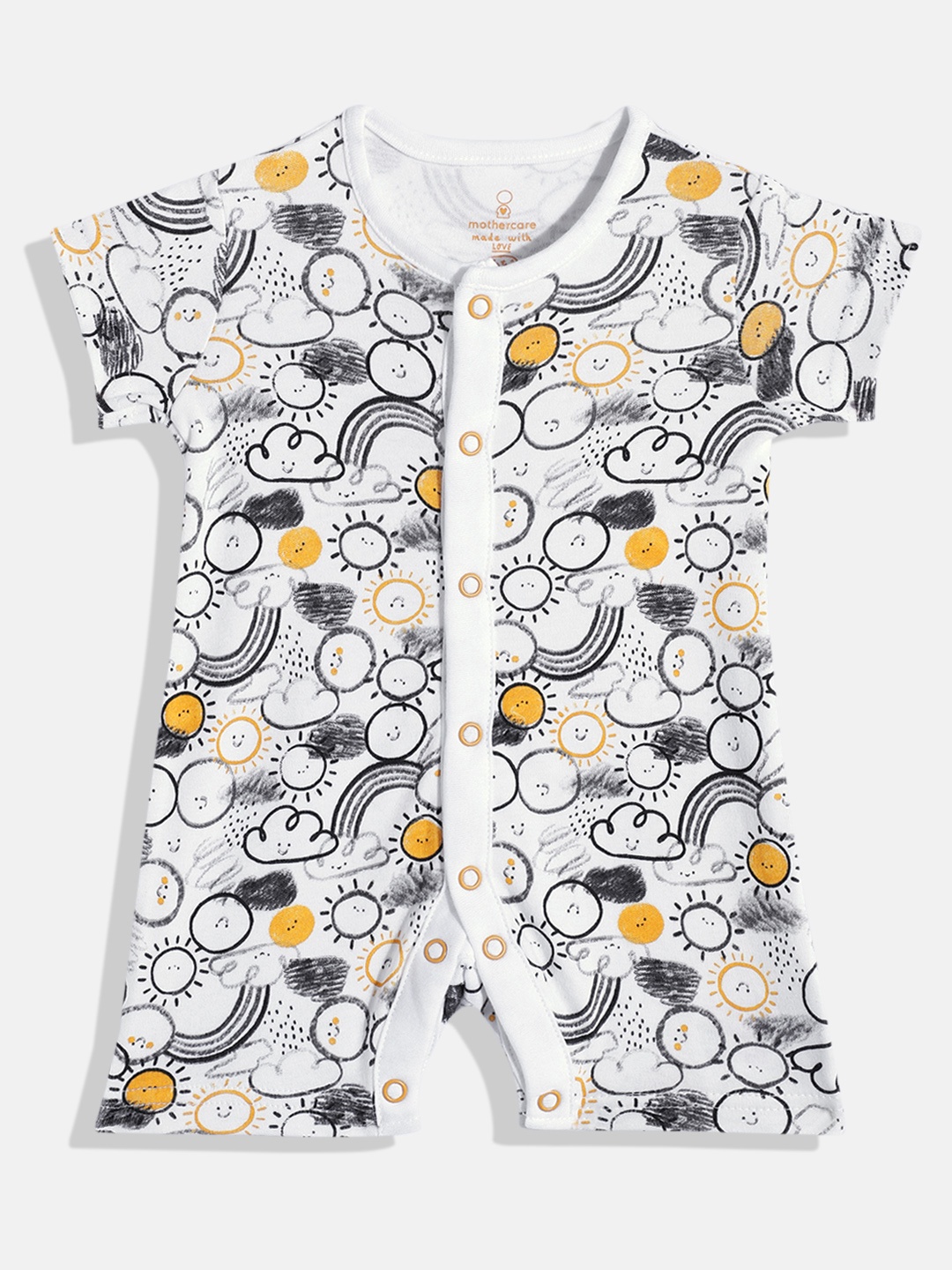 

mothercare Infant Kids Printed Pure Cotton Rompers, Multi