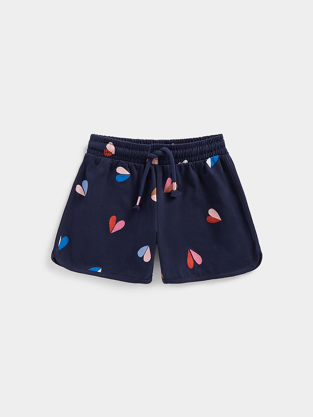 

mothercare Girls Printed Pure Cotton Shorts, Navy blue