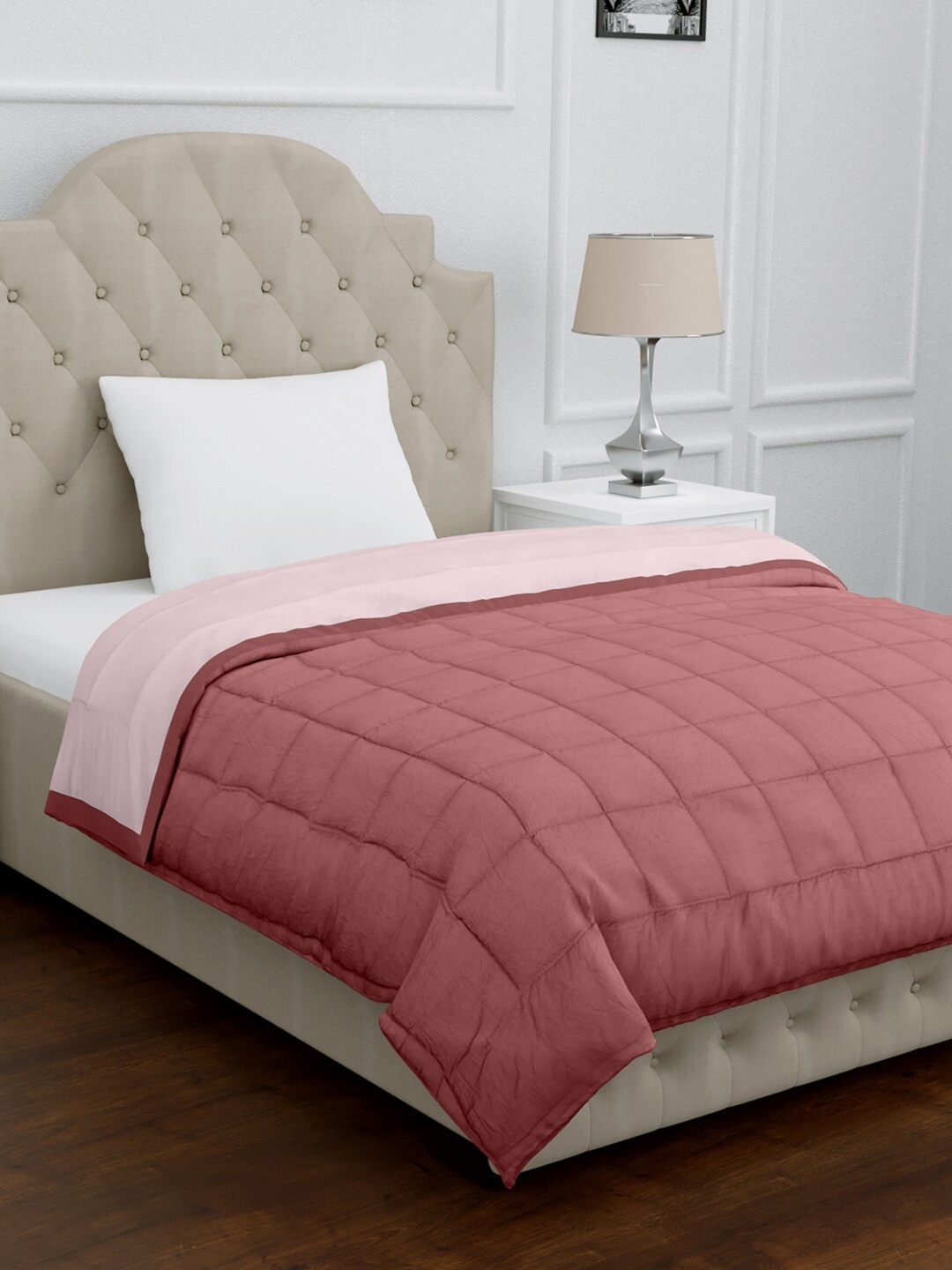 

EverHOME Red Microfiber AC Room 150 GSM Single Bed Dohar