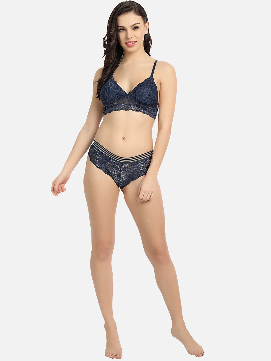 

Flenzy Self-Designed Lingerie Set UNIQUE007_BL, Blue