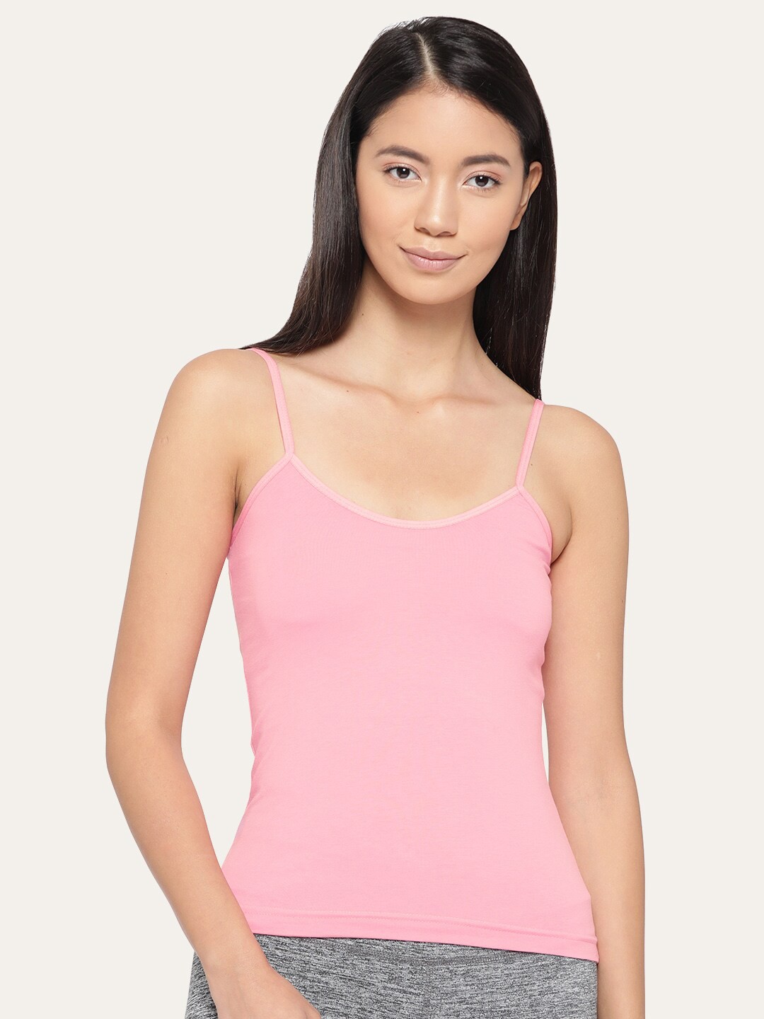 

Lady Lyka Cotton Spaghetti Camisole, Pink