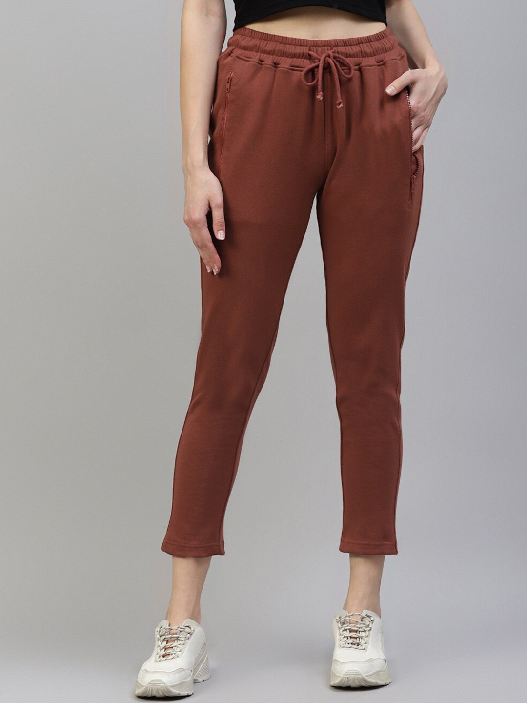 

Laabha Women Elasticated Waistband Anti Oduor Track Pants, Rust