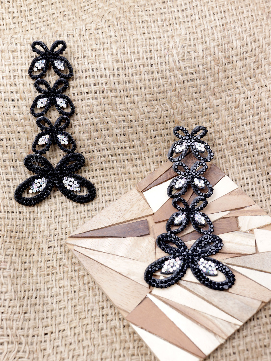 

VAGHBHATT Animal Shaped Drop Earrings, Black