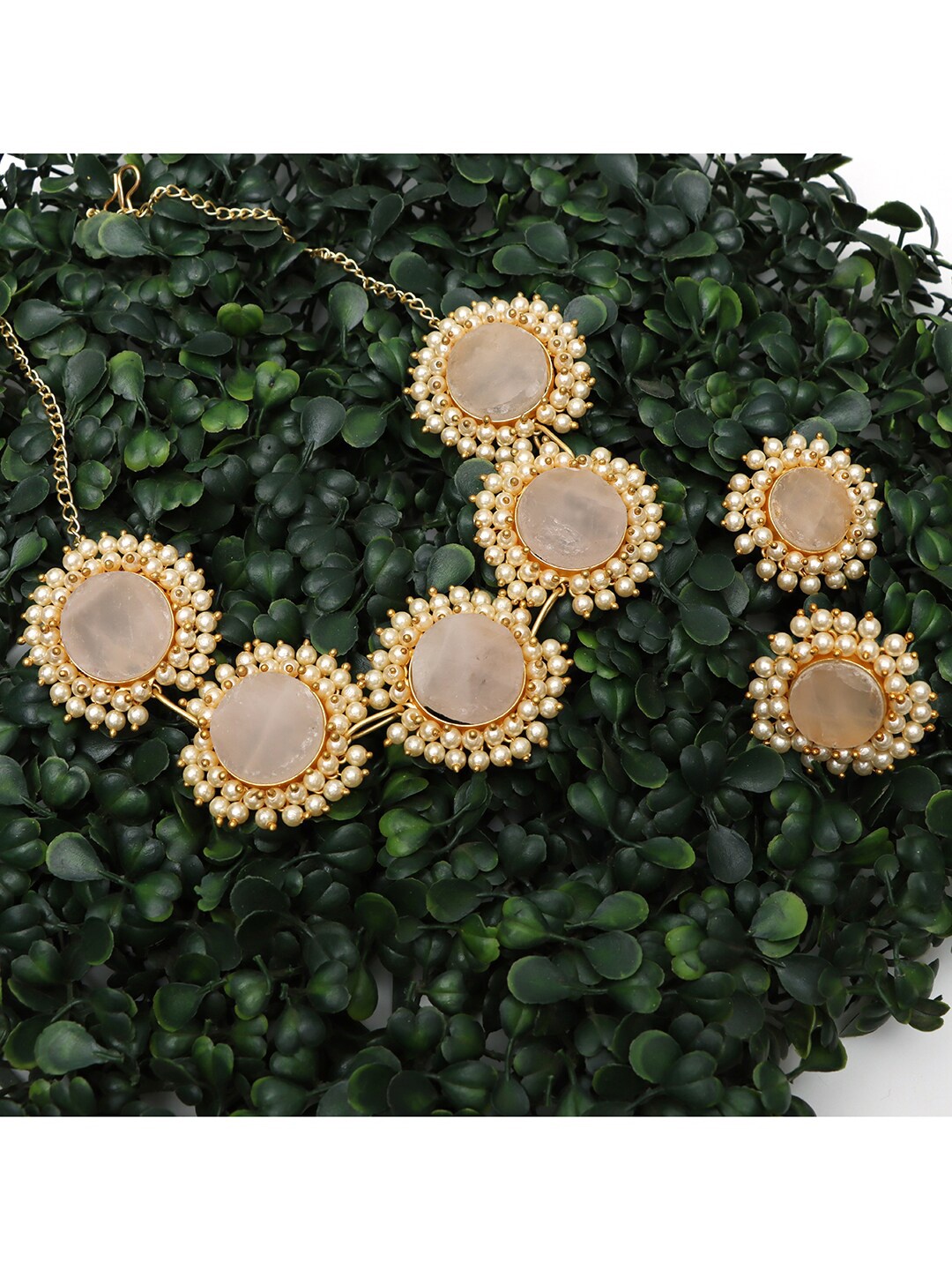 

Ozanoo Gold-Plated Choker Jewellery Set, Pink