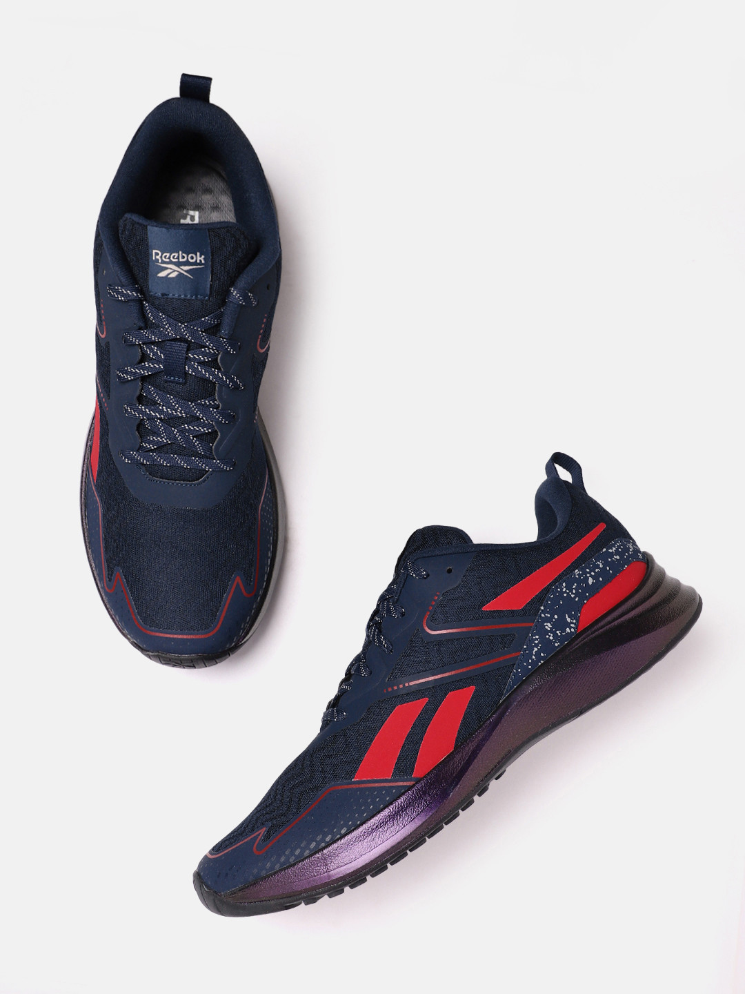 

Reebok Men Woven Design CS Smoothfit Reflect Running Shoes, Navy blue