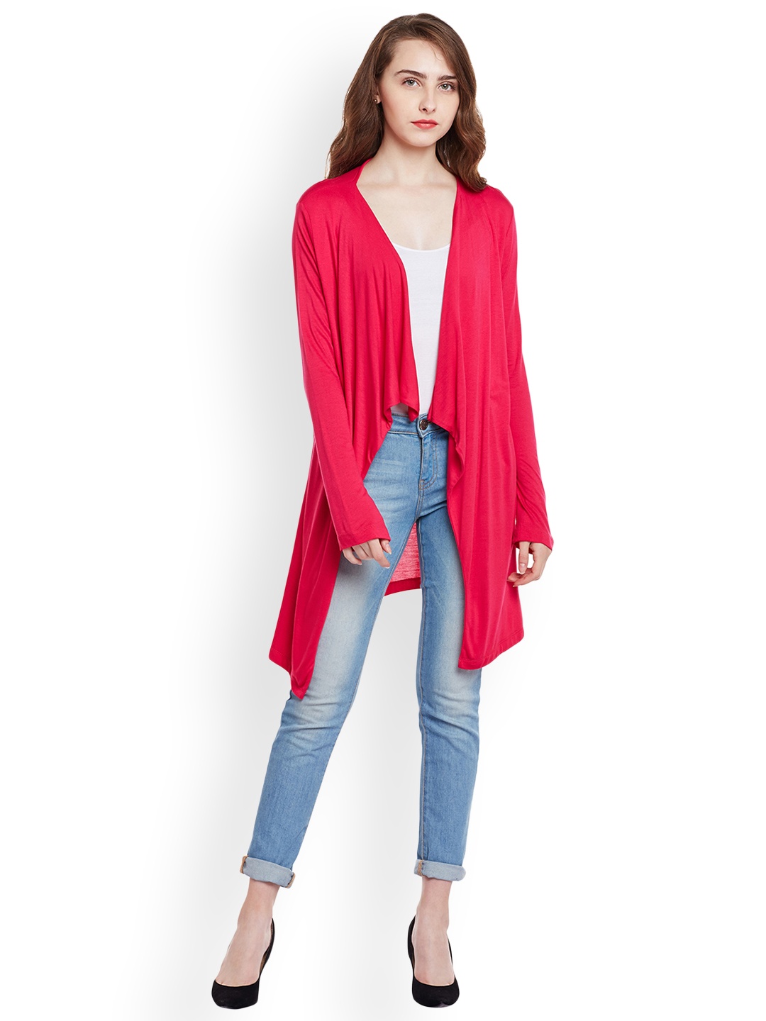 

Belle Fille Women Pink Longline Shrug