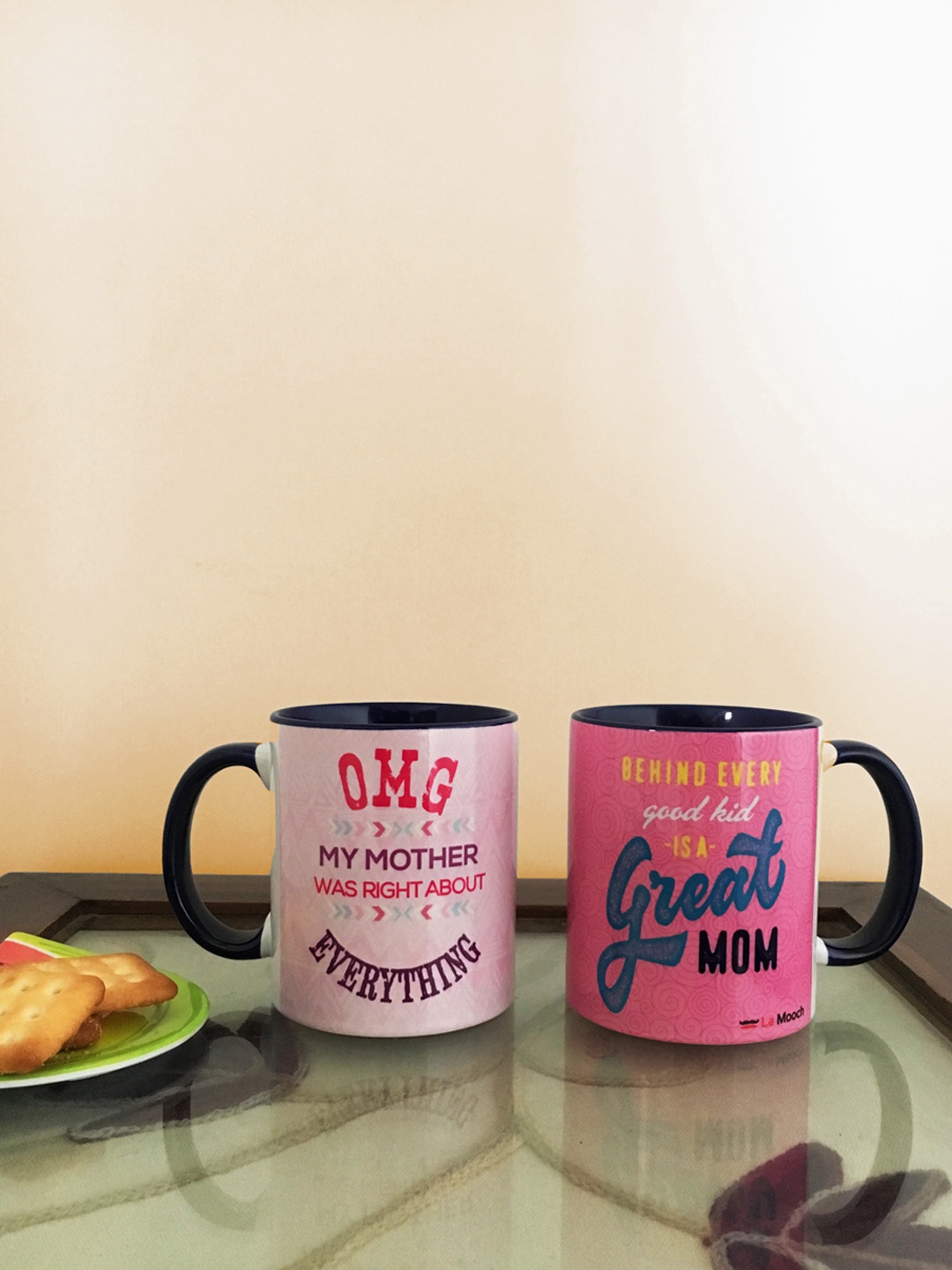 

Ariana Set Of 2 Pink Printed Mugs