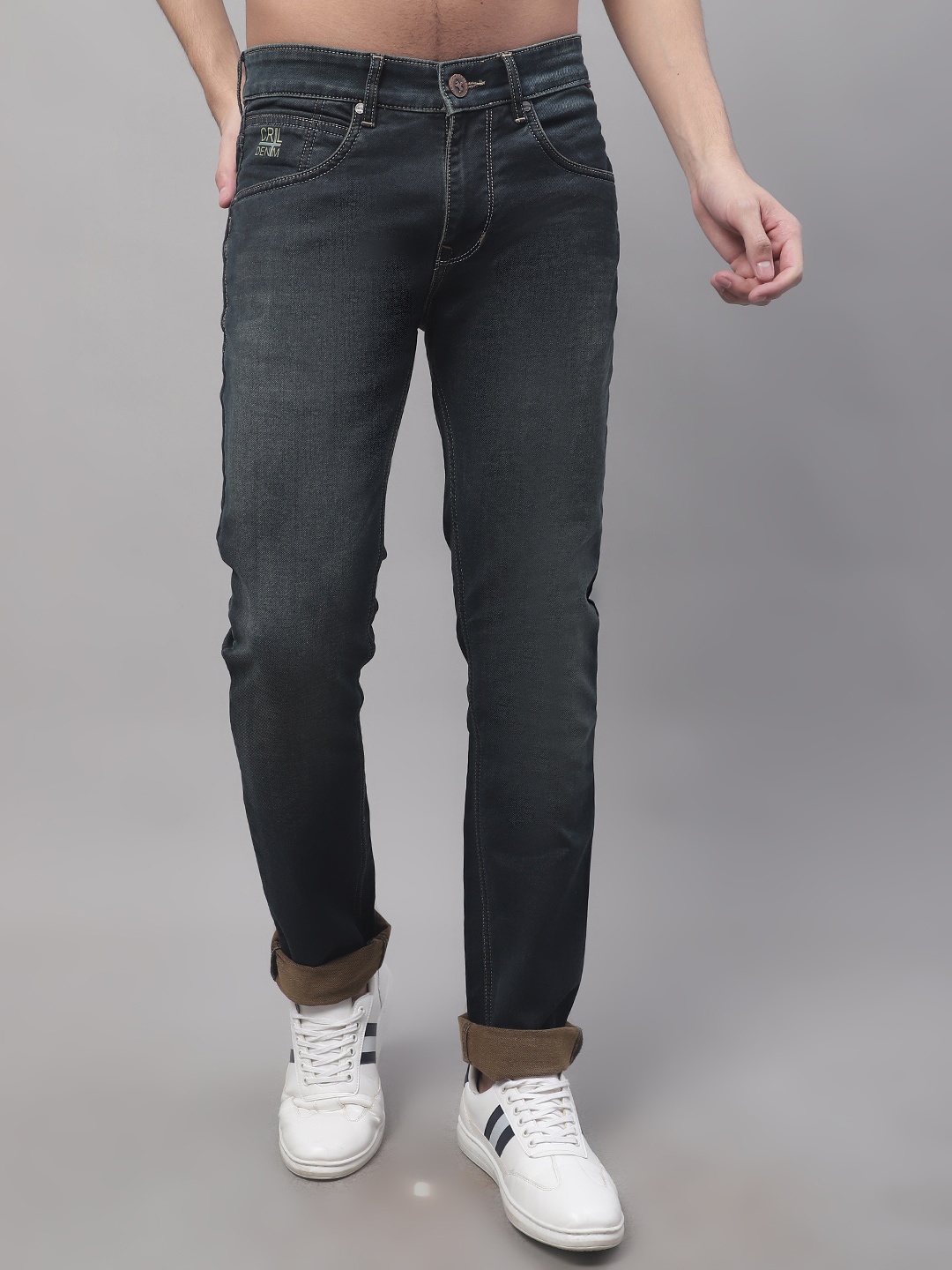 

Cantabil Men Mid Rise Cotton Jeans, Black