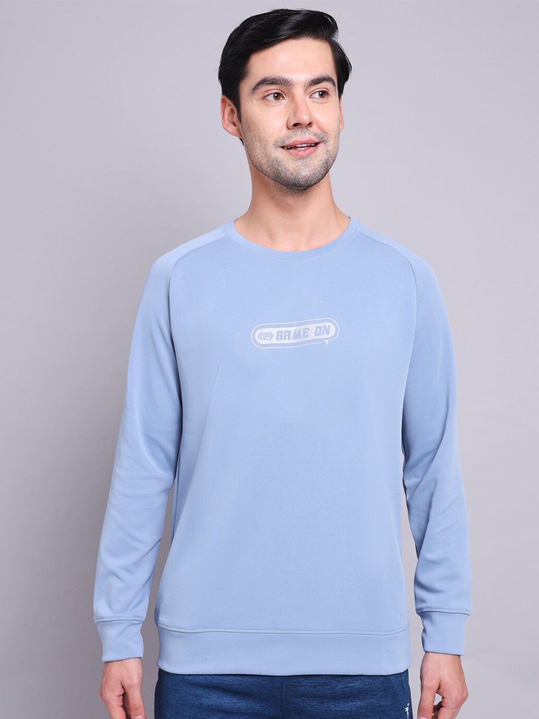 

Technosport Men Printed Round Neck Antimicrobial Rapid Dry Active Sweatshirt, Blue