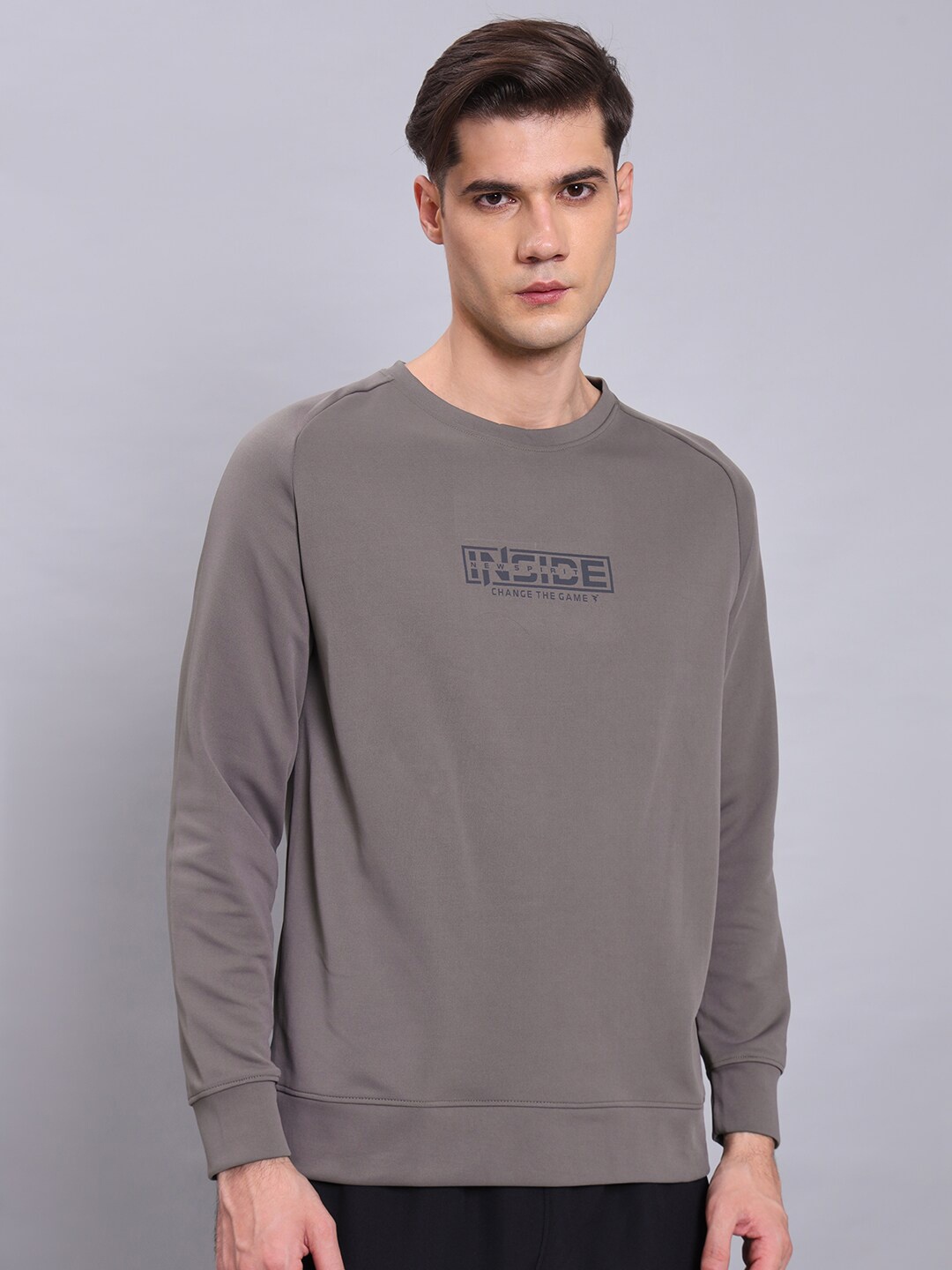 

Technosport Men Printed Active Rapid Dry Sweatshirt, Grey
