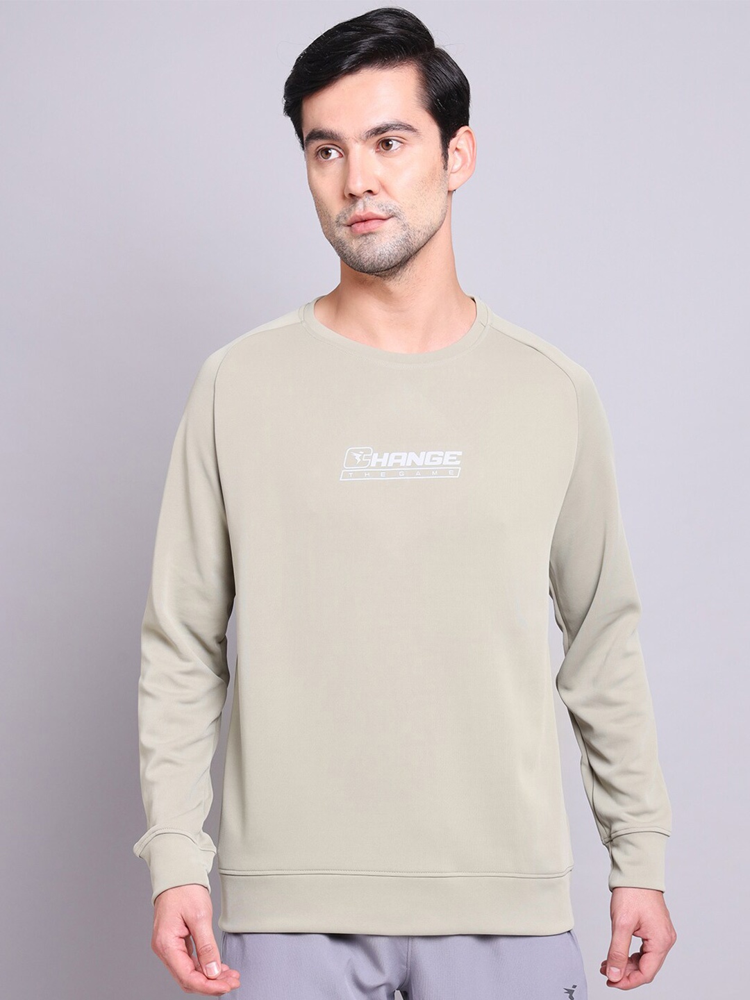 

Technosport Men Printed Active Rapid Dry Sweatshirt, Taupe