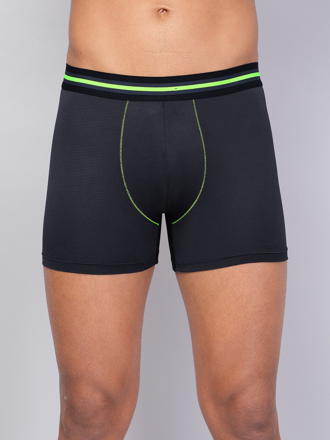 

Technosport Men Anti-Bacterial Outer-Elastic Sports Trunk, Black