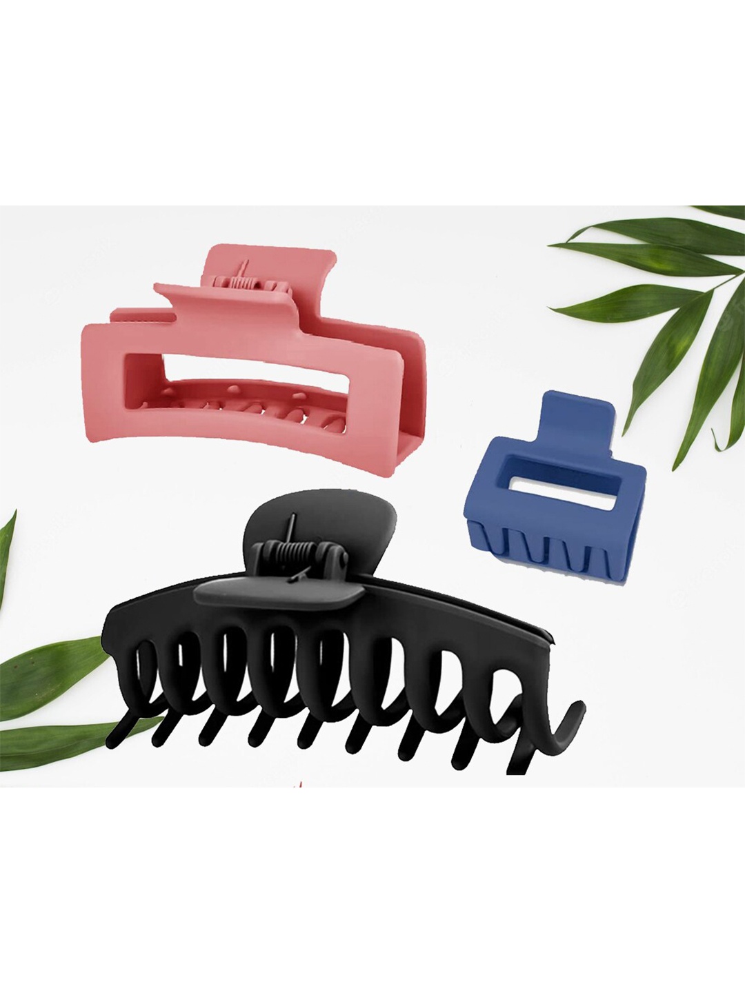 

VAGHBHATT Women Set of 3 Claw Clip, Pink