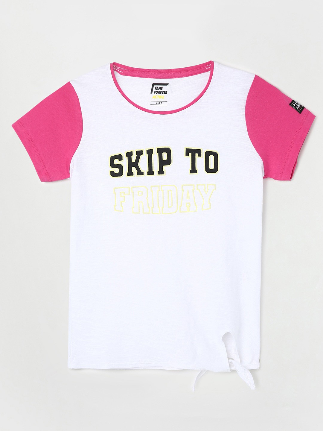 

Fame Forever by Lifestyle Girls Typography Printed Pure Cotton T-shirt, White