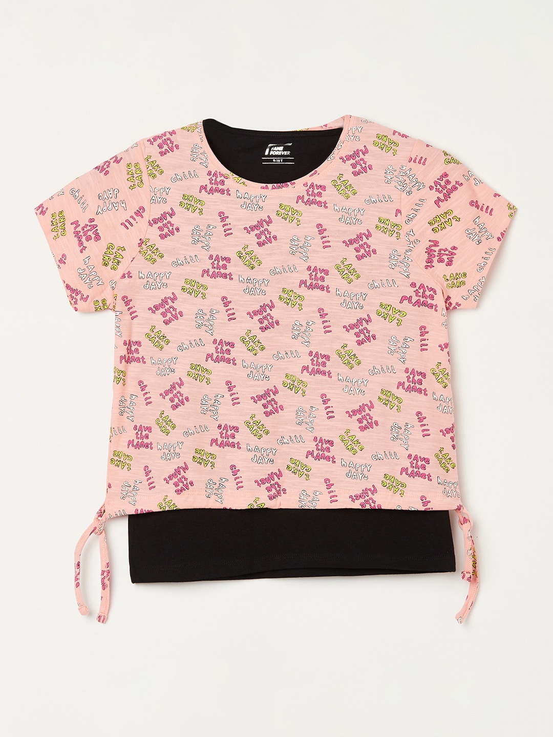 

Fame Forever by Lifestyle Girls Typography Printed Pure Cotton T-shirt, Peach