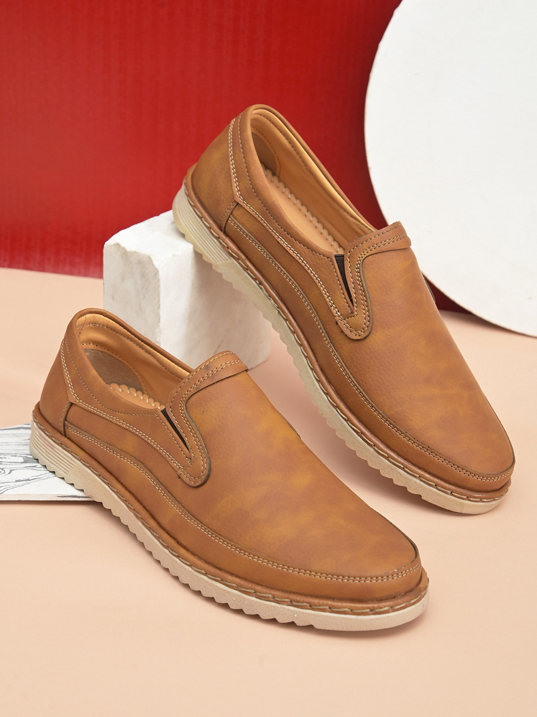 

San Frissco Men Lightweight Slip-On Sneakers, Tan