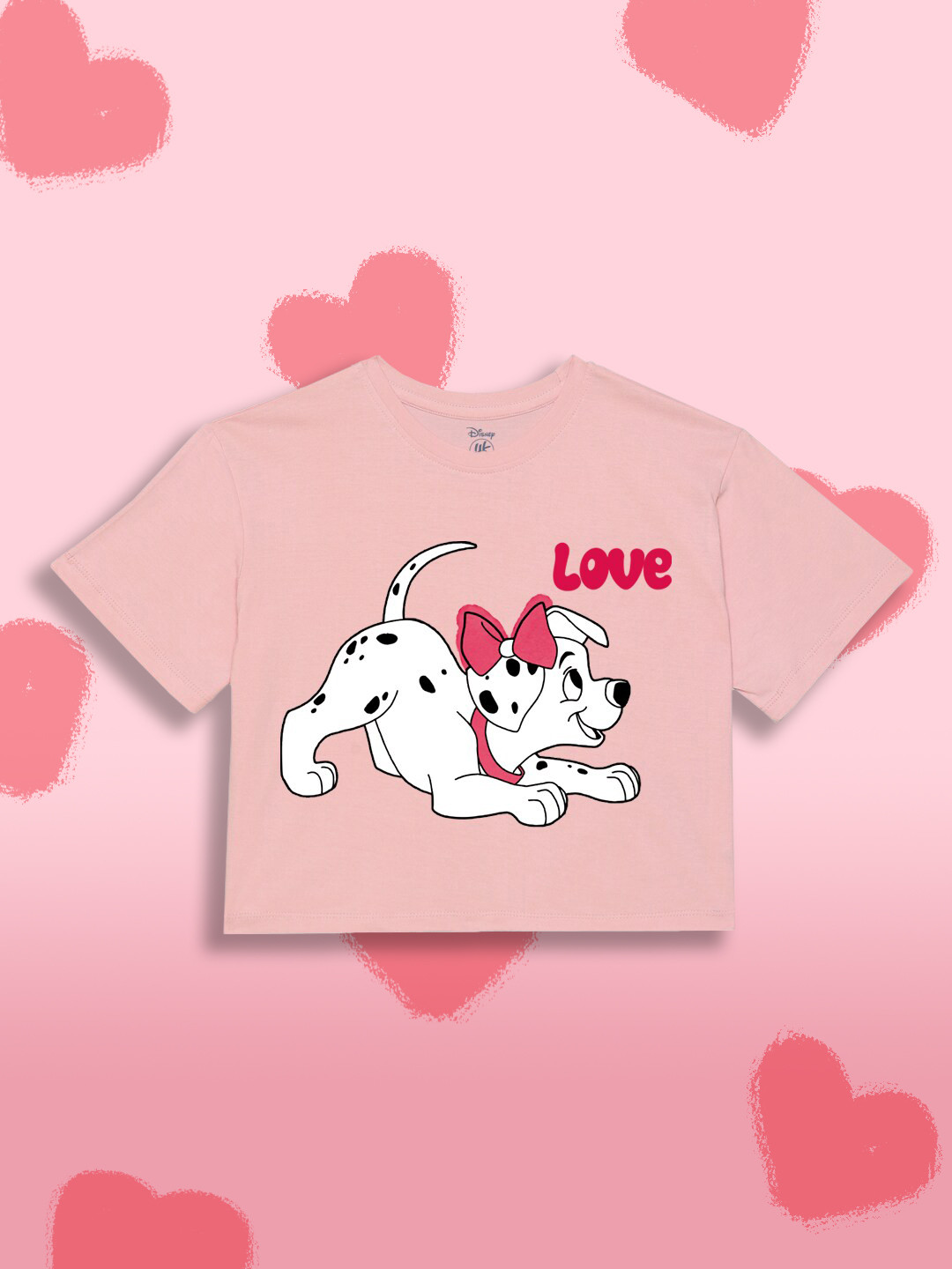 

YK Disney Girls Dalmations Character Print Pure Cotton T-shirt, Pink