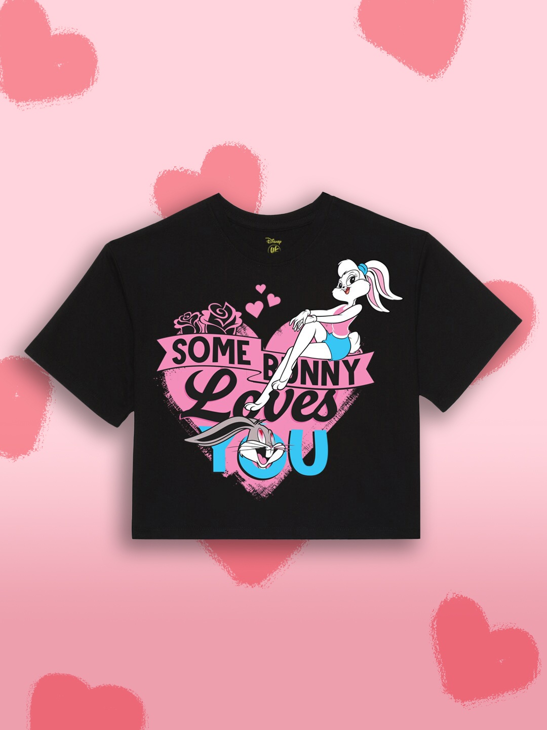

YK Warner Bros Girls Looney Tunes Printed Pure Cotton T-shirt, Black