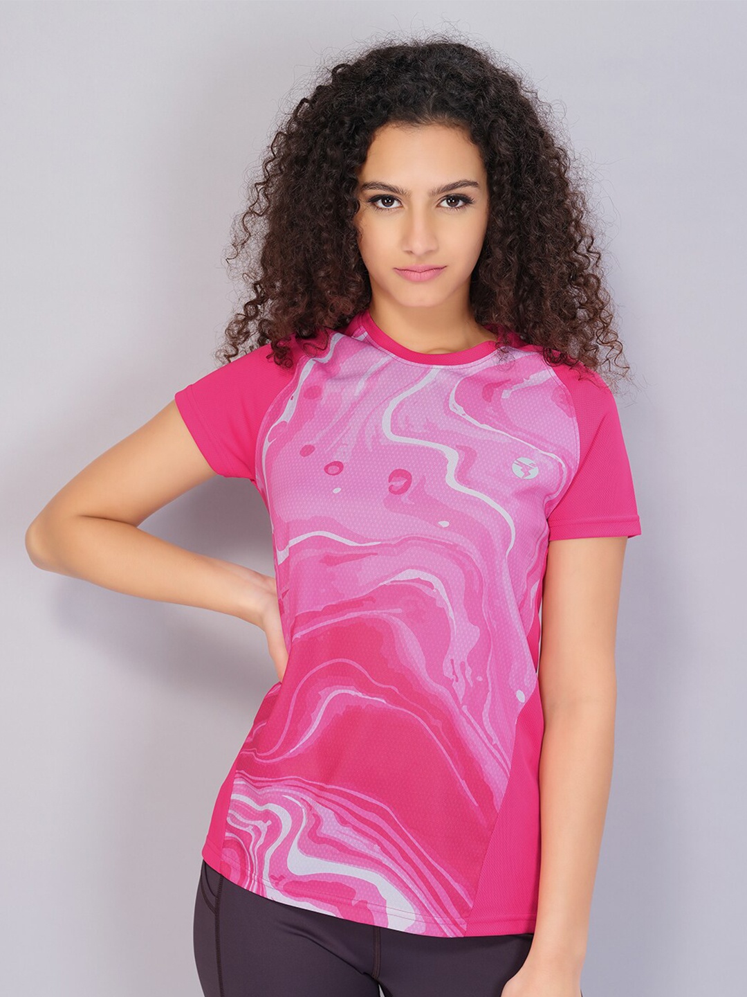 

Technosport Abstract Printed Antimicrobial Active T-shirt, Magenta