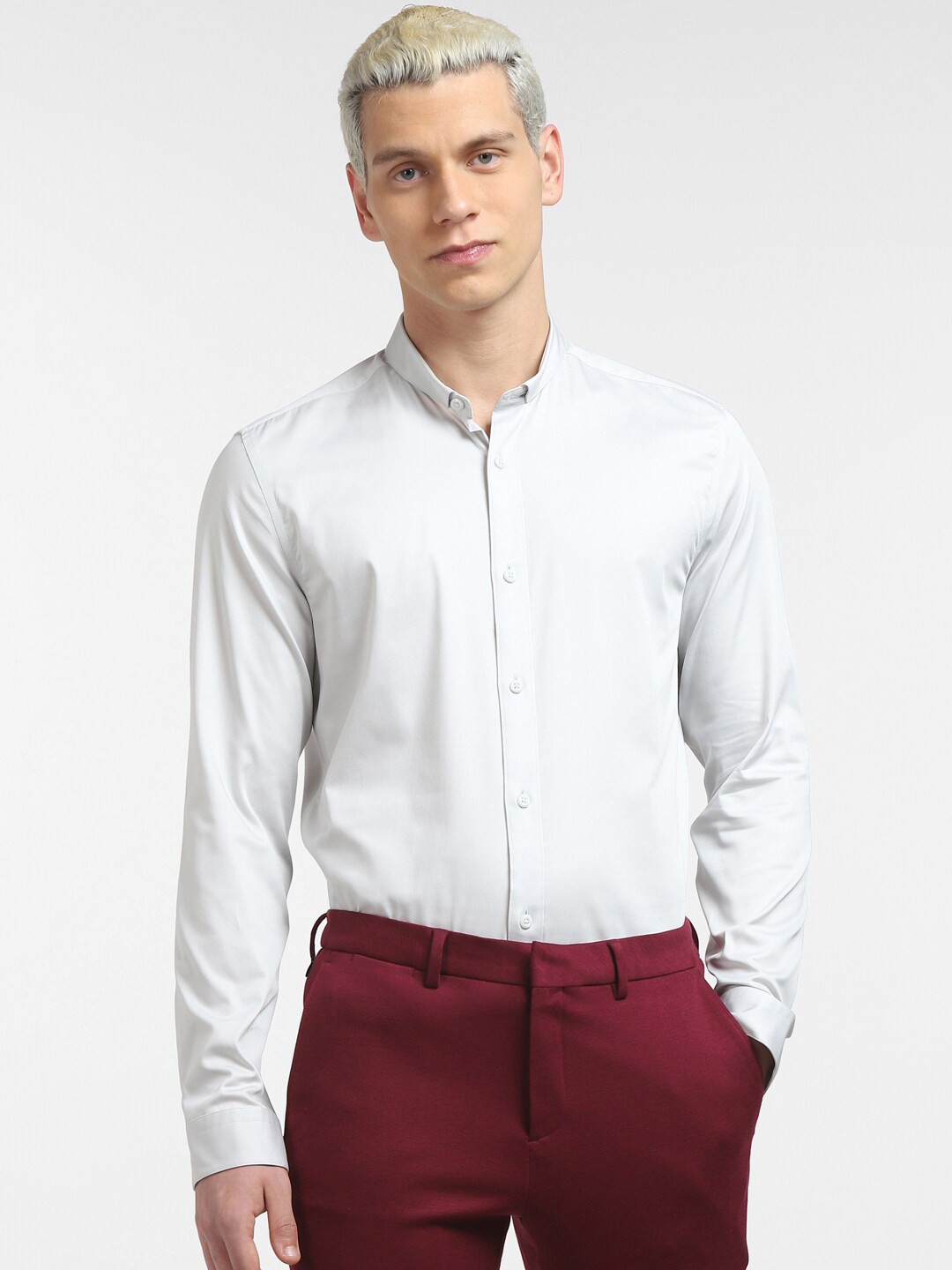 

Jack & Jones Men Slim Fit Casual Cotton Shirt, White