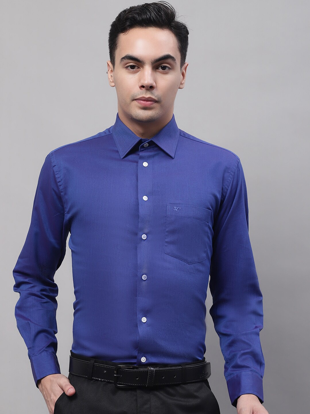 

Cantabil Men Formal Cotton Shirt, Blue