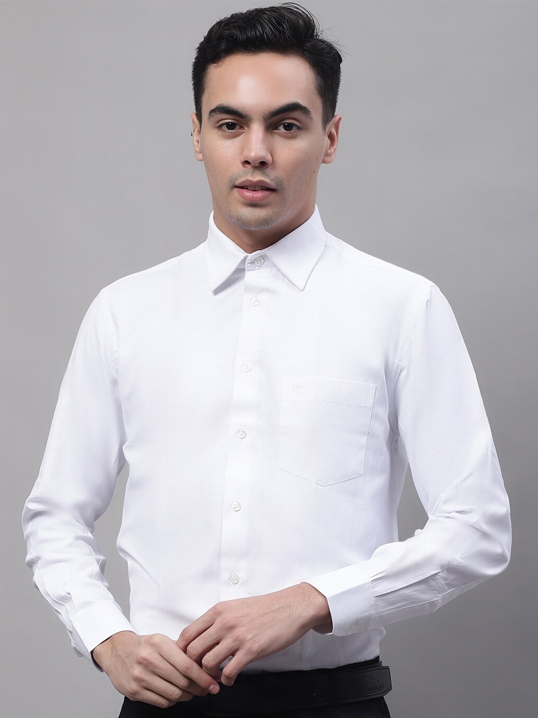 

Cantabil Men Formal Cotton Shirt, White