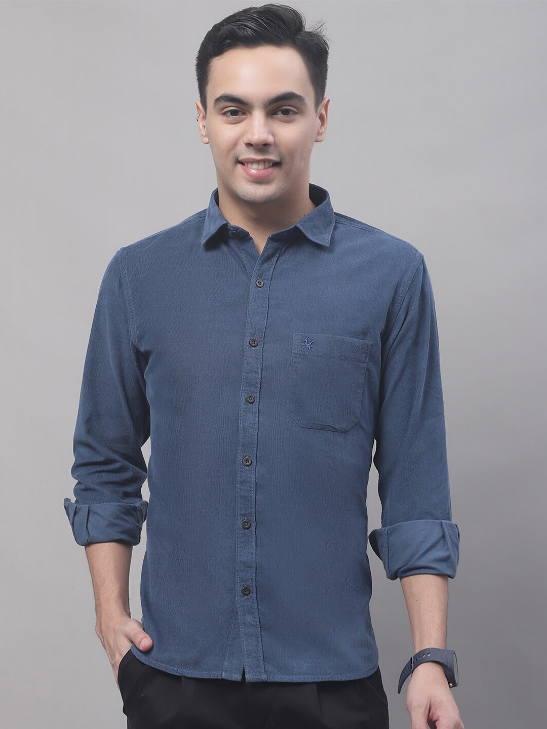 

Cantabil Men Cotton Casual Shirt, Blue