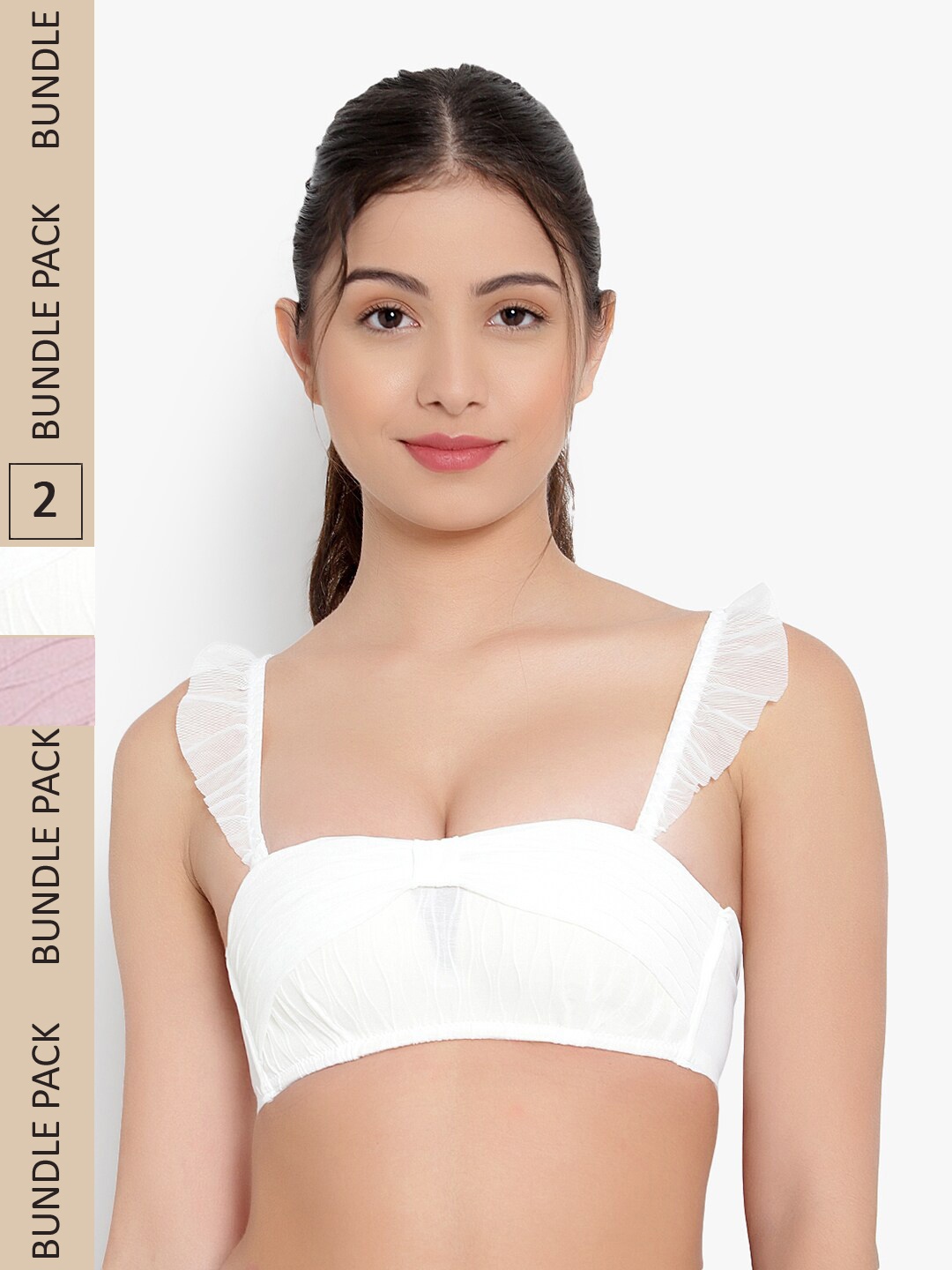 

PARKHA Pack of 2 Heavily Padded Bralette Bra, Pink