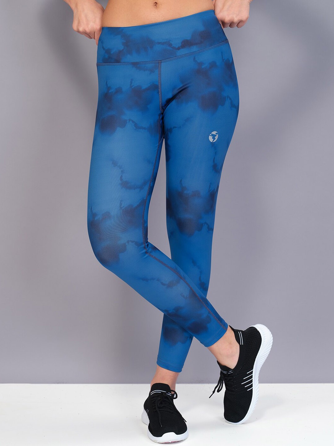 

Technosport Women Printed Ankle-Length Rapid-dry Training Tights, Blue
