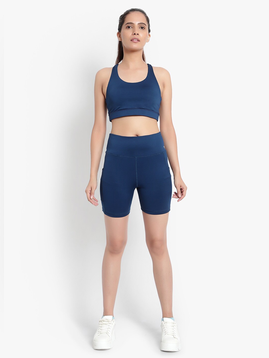

Wearjukebox Women Blue Top with Shorts