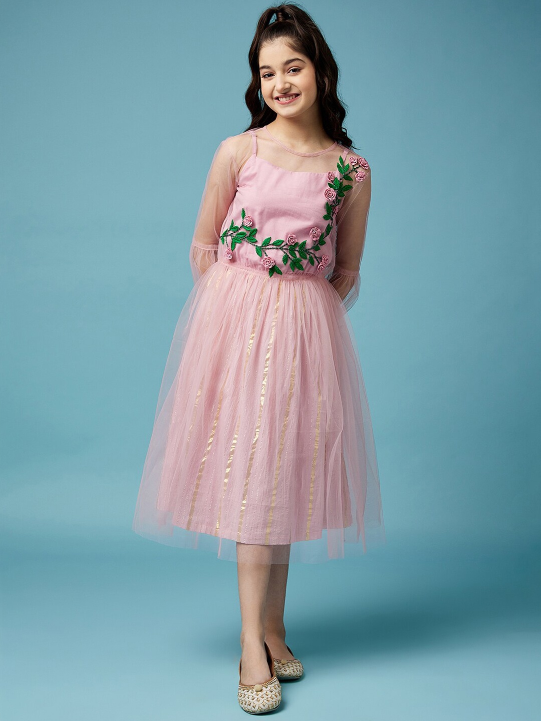 

pspeaches Girls Embellished Cotton Dress, Pink