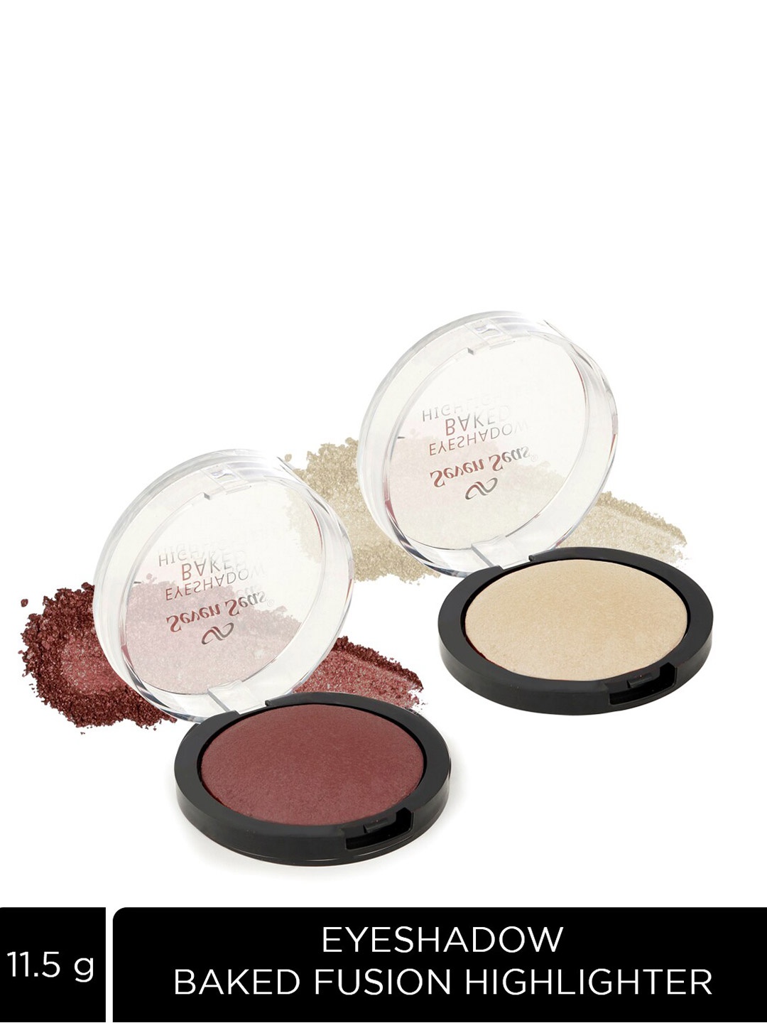 

Seven Seas Set of 2 Baked Fusion Highlighter Eyeshadow - Spanish White & Copper Rust, Brown
