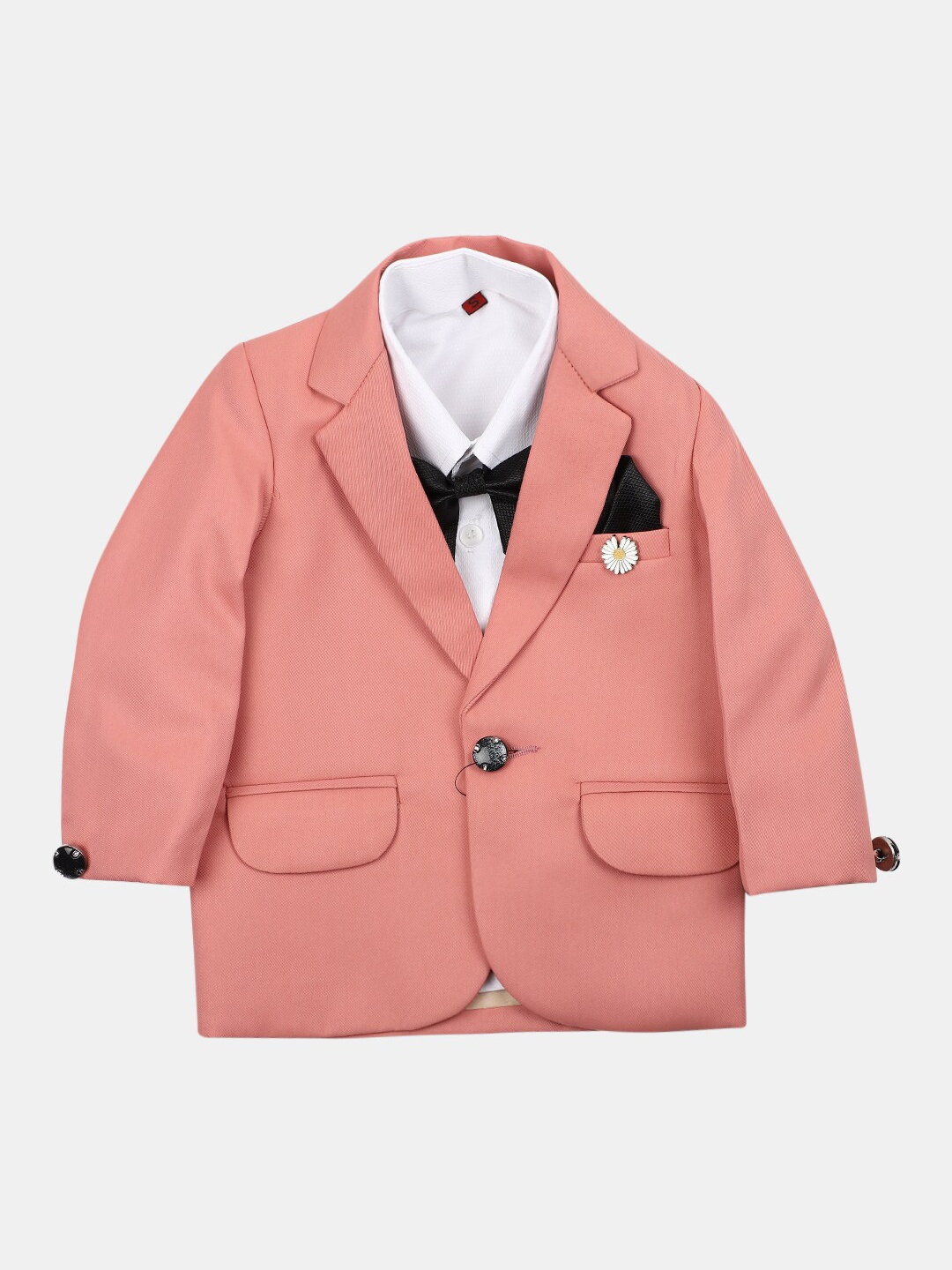 

V-Mart Infant Kids Twill Single-Breasted Cotton 3-Piece Suit, Peach