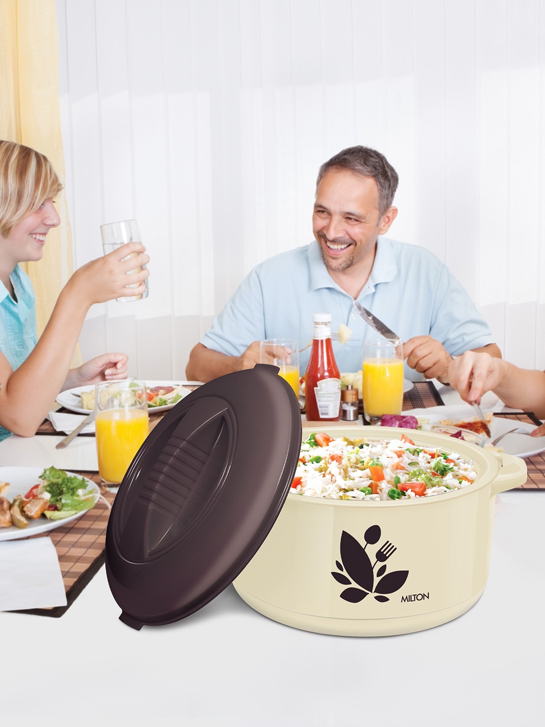 Milton Orchid 7500 Dark Brown Inner Steel Casserole 6.71 L