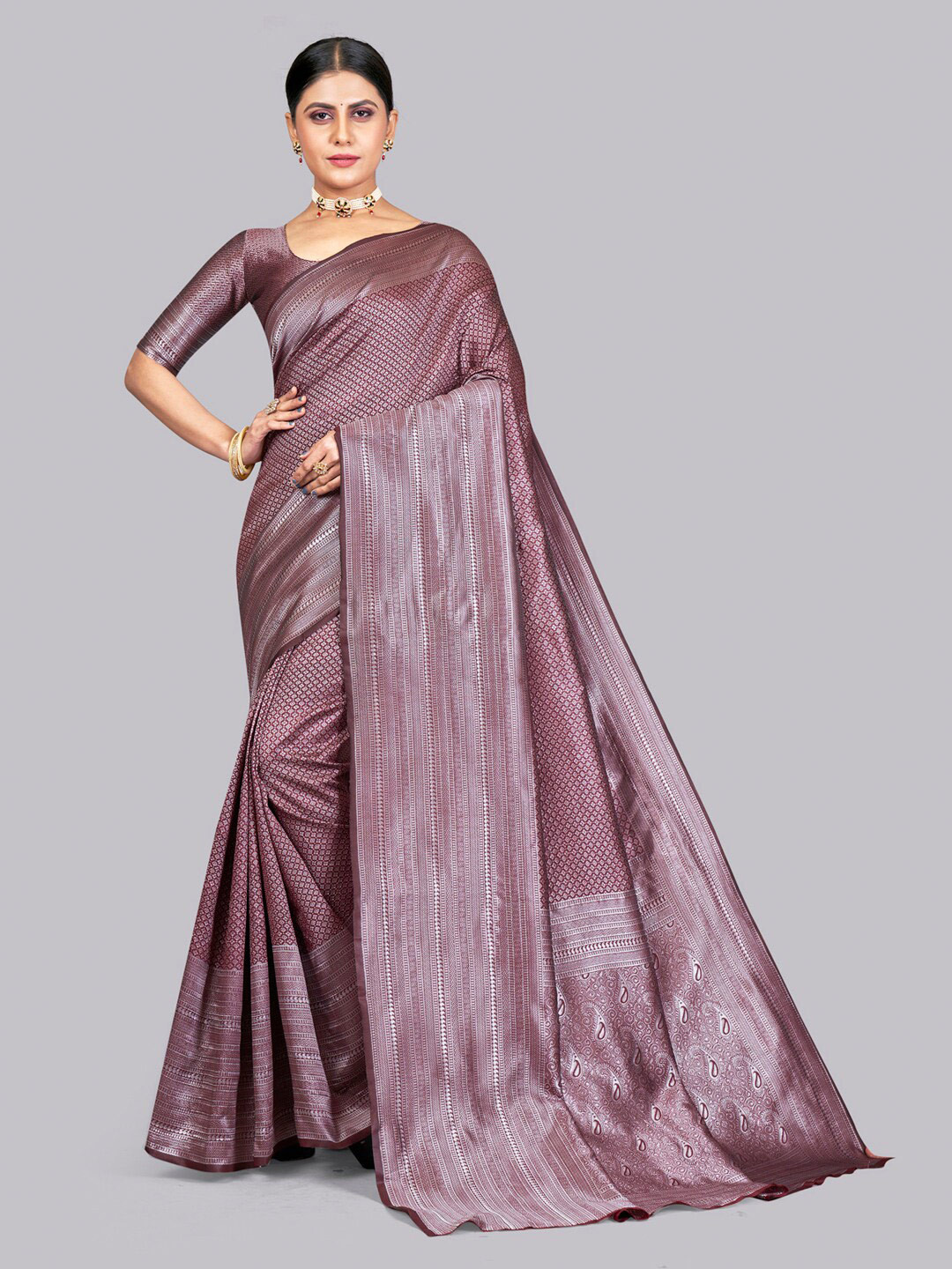 

KALINI Woven Design Zari Banarasi Saree, Maroon